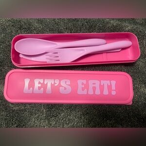 Pink Cutlery Set with Case